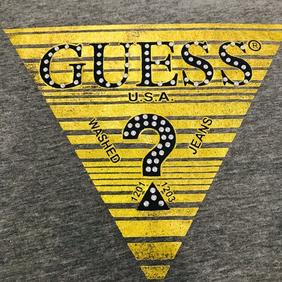 Guess-scoop neck, crystal, tee - Picture 2 of 4